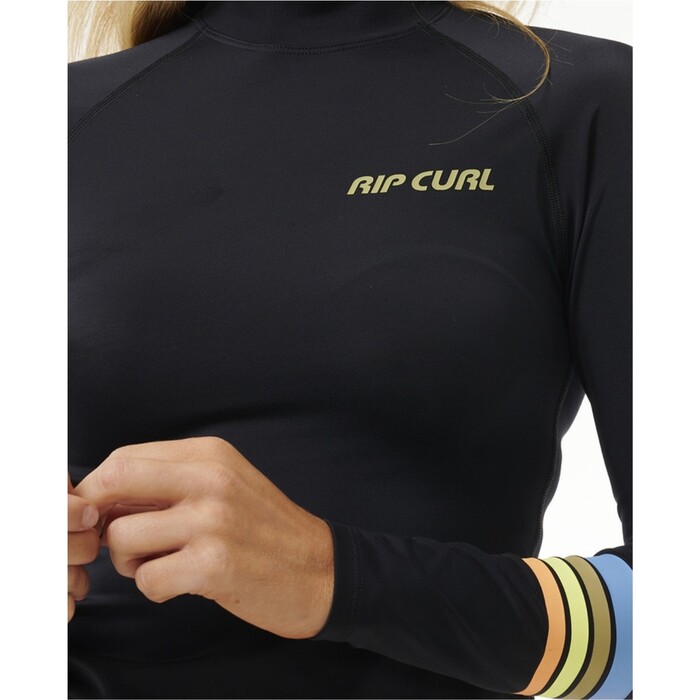 2024 Rip Curl Womens Tide Revival UPF Long Sleeve Rash Vest 171WRV - Black